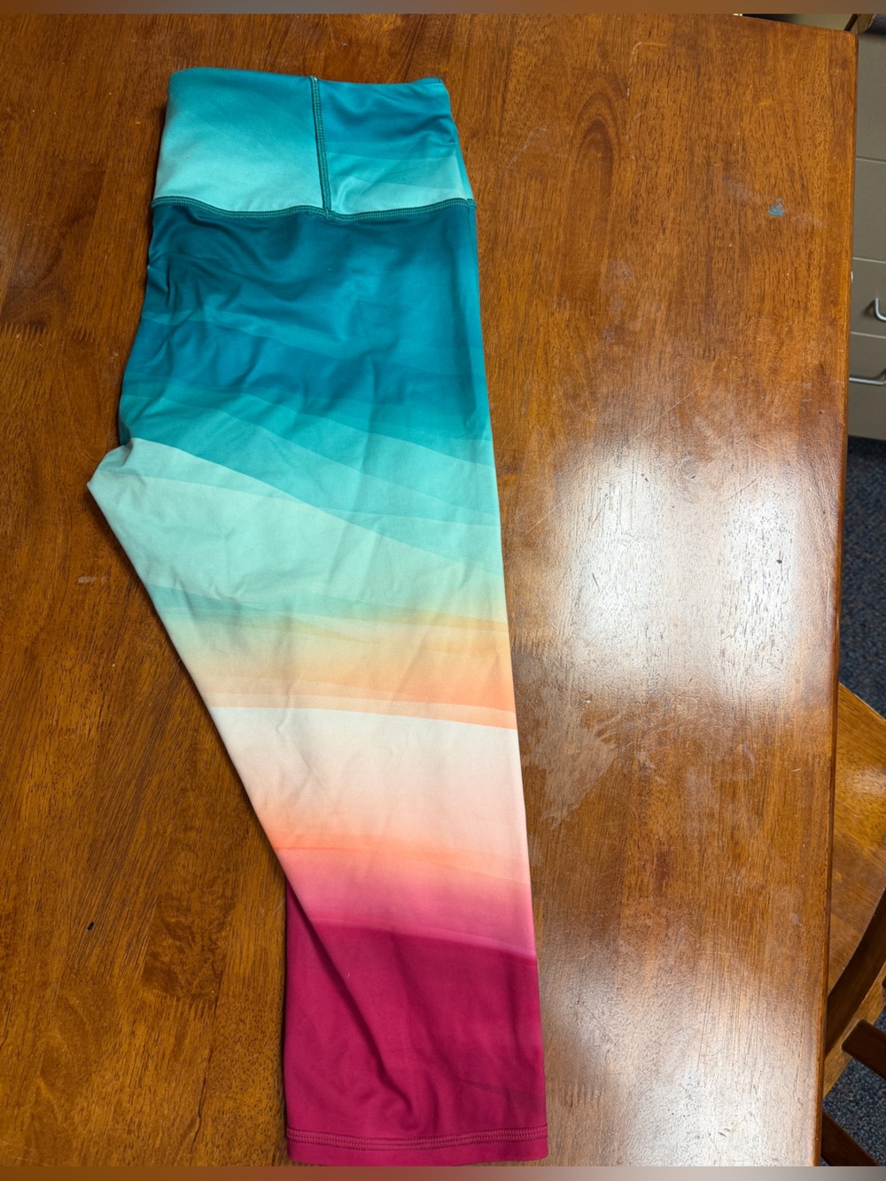 DSG Woman’s Ombre Leggings in Teal, Aqua, Coral, Pink Sz XL